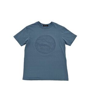 Steel Blue Embossed Medusa Logo T Shirt Mens‎ large Versace Collection?